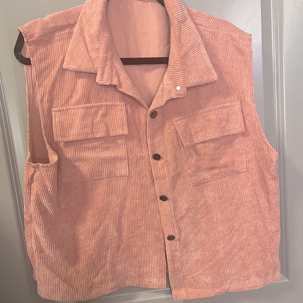 Vest plaid corduroy vest